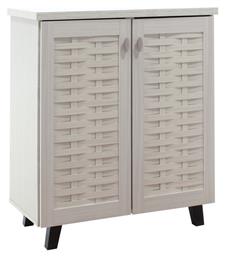 Ξύλινη Παπουτσοθήκη Mantam με 4 Ράφια Λευκή 78x40x92cm - Pakketo