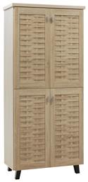 Ξύλινη Παπουτσοθήκη Mantam με 8 Ράφια 78x40x170.5cm - Pakketo