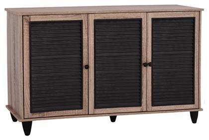 Ξύλινη Παπουτσοθήκη McKenna με 3 Ράφια Sonama / Μαύρο 112x30x68.5cm - HomeMarkt