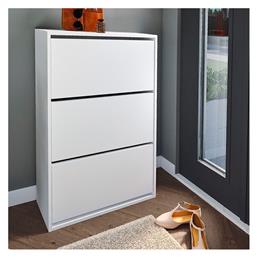 Ξύλινη Παπουτσοθήκη Nave με 3 Ράφια Λευκή 73.6x24x110cm - Megapap