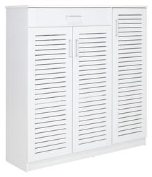 Ξύλινη Παπουτσοθήκη Sante με 11 Ράφια Λευκή 120x37x123cm - Pakketo