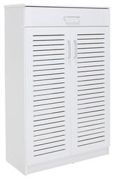 Ξύλινη Παπουτσοθήκη Sante με 5 Ράφια Λευκή 80x37x123cm - Pakketo