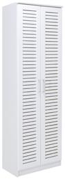 Ξύλινη Παπουτσοθήκη Sante με 7 Ράφια Λευκή 60x37x183cm - Pakketo