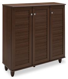 Ξύλινη Παπουτσοθήκη Santo με 4 Ράφια Καρυδί 89.5x34.5x91.5cm - Pakketo