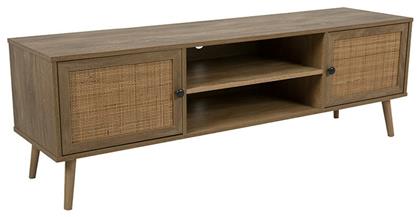 Ξύλινο Έπιπλο Τηλεόρασης Ammos Φυσικό Με Rattan Μ150xΠ39xΥ49cm - Liberta