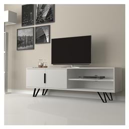 Ξύλινο Έπιπλο Τηλεόρασης Foot Λευκό Μ160xΠ35xΥ49cm - Megapap