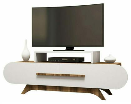 Ξύλινο Hermione Καρυδί - Λευκό 145x36.8x49.8εκ. HM8898.01 - HomeMarkt