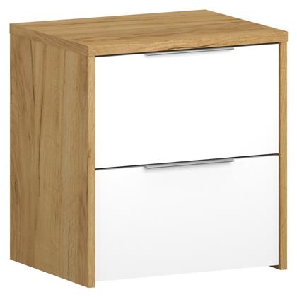 Ξύλινο Κομοδίνο Avanti Χρυσός Δρυς / Λευκό 49.8x39.7x53.7cm - Alphab2b
