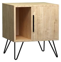 Ξύλινο Κομοδίνο Glynn με Μεταλλικά Πόδια 50.2x44.6x58cm - Megapap