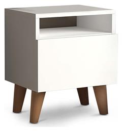Ξύλινο Κομοδίνο Luce Λευκό 40x30x47.6cm - Megapap
