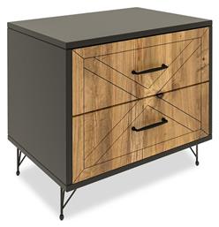 Ξύλινο Κομοδίνο PWF-0279 Ανθρακί / Πεύκο 50x40x55cm - Pakketo
