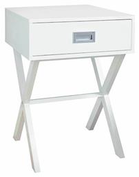 Ξύλινο Κομοδίνο Wick Άσπρο 40x40x55cm - Woodwell