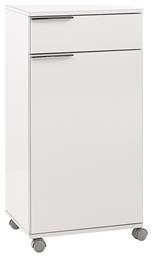 Ξύλινο Ντουλάπι Γραφείου Diamond με Ροδάκια & Συρτάρια σε Λευκό Χρώμα, 50x40x100cm - Megapap