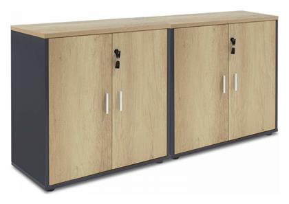 Ξύλινο Ντουλάπι Γραφείου Lotus με Κλειδαριά Φυσικό 160x40x80cm - Pakketo