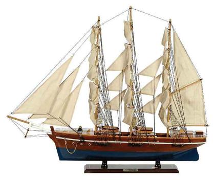 Ξύλινο Παραδοσιακό Καράβι 150 X 23 X 124 H Cm Καφέ-μπλέ - Katoikein