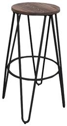 Ξύλινο Σκαμπό Μπαρ Εξωτερικού Χώρου Arco Wood Dark Oak / Μαύρο 33x33x76εκ. Woodwell