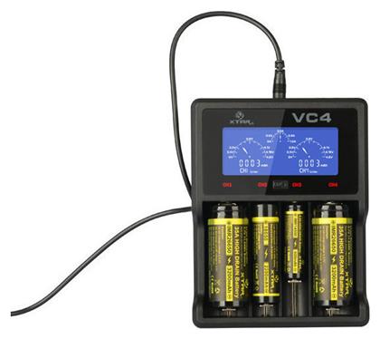 VC4 USB Φορτιστής 4 Μπαταριών Li-ion/Ni-MH Μεγέθους AA/AAA/D/18650 XTAR