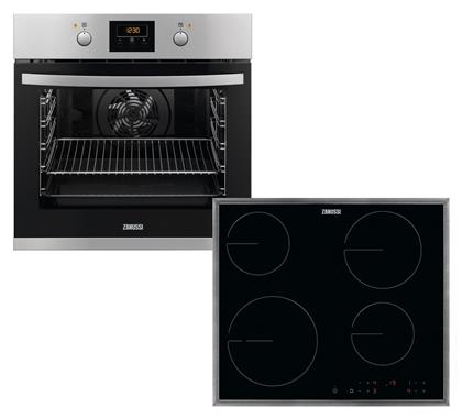 ZOB25602XU + ZHRN642X Φούρνος άνω Πάγκου 72lt με Κεραμικές Εστίες Π59.4εκ. Inox Zanussi