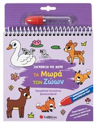 Ζωγραφίζω Με Νερό Τα Μωρά Των Ζώων Χρωμάτισε Τις Εικόνες Ξανά Και Ξανά - Σαββάλας