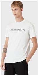 Emporio Armani Ανδρικό T-shirt Λευκό με Λογότυπο από το Spartoo