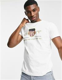 Gant Ανδρικό T-shirt Λευκό με Λογότυπο από το Modivo