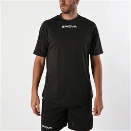 Givova One Ανδρικό Αθλητικό T-shirt Κοντομάνικο Μαύρο από το HallofBrands