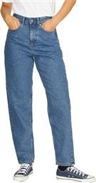 Jack & Jones Γυναικείο Ψηλόμεσο Υφασμάτινο Παντελόνι σε Mom Εφαρμογή Medium Blue Denim