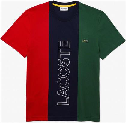 Lacoste Ανδρικό T-shirt Πολύχρωμο με Ρίγες από το Spartoo