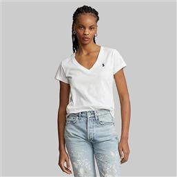 Ralph Lauren Γυναικείο T-shirt με V Λαιμόκοψη Λευκό