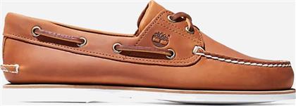 Timberland Classic 2 Eye Δερμάτινα Ανδρικά Boat Shoes σε Καφέ Χρώμα από το Plus4u