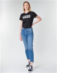 Vans Flying V Γυναικείο T-shirt Μαύρο με Στάμπα